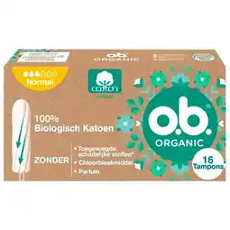 Trekpleister o.b. Organic Cotton Normal Tampons aanbieding