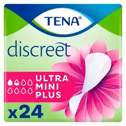 Trekpleister Tena Lady Discreet Ultra Mini Plus Inlegkruisjes aanbieding