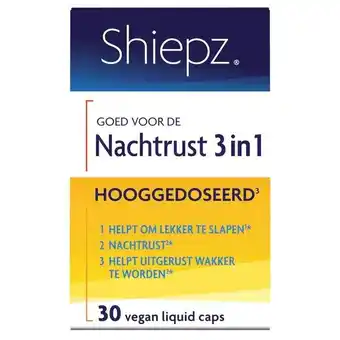 Trekpleister Shiepz Nachtrust 3 in 1 Hooggedoseerd Liquid Capsules aanbieding