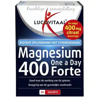 Trekpleister Lucovitaal Magnesium 400mg Forte Sachets aanbieding