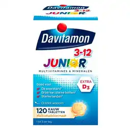 Trekpleister Davitamon Junior 3+ Multifruit Kauwtabletten aanbieding