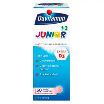Trekpleister Davitamon Junior 1-3 Aardbei Smelttabletten aanbieding