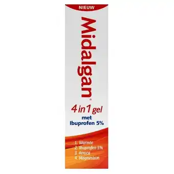 Trekpleister Midalgan 4-in-1 Gel met Ibuprofen 5% aanbieding