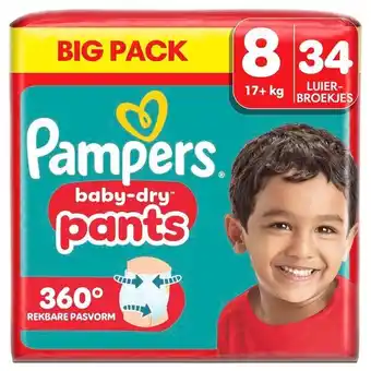 Trekpleister Pampers Baby-Dry Pants Maat 8 Luierbroekjes aanbieding
