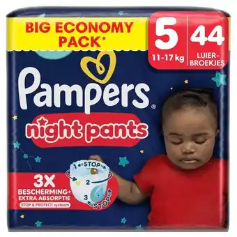 Trekpleister Pampers Night Pants Maat 5 Luierbroekjes aanbieding