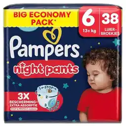 Trekpleister Pampers Night Pants Maat 6 Luierbroekjes aanbieding