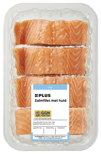 PLUS PLUS Zalmfilet met huid 4st aanbieding