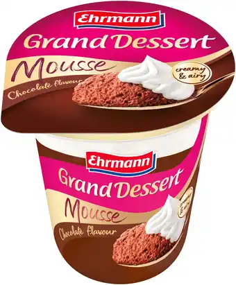 PLUS Ehrmann Grand Dessert Mousse Chocola + topping aanbieding