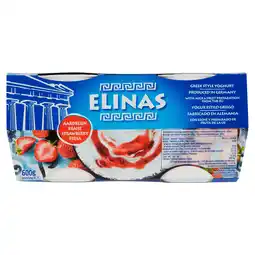 PLUS Elinas Griekse stijl yoghurt aardbei 4-pack aanbieding