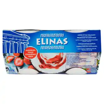 PLUS Elinas Griekse stijl yoghurt aardbei 4-pack aanbieding