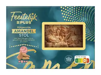 PLUS Feestelijk PLUS Rijkgevulde amandelstol aanbieding