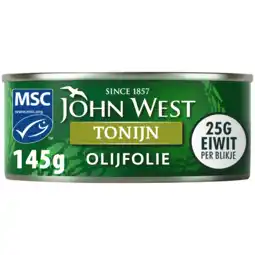 PLUS John West Tonijnstukken in olijfolie MSC aanbieding