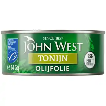 PLUS John West Tonijnstukken in olijfolie MSC aanbieding