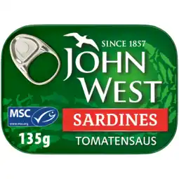PLUS John West John West Sardines in Tomatensaus MSC aanbieding