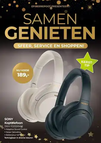 EP Beerepoot SONY Koptelefoon (WH-1000XM4) aanbieding