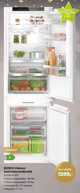 EP Beerepoot BOSCH Inbouw Koelvriescombinatie aanbieding
