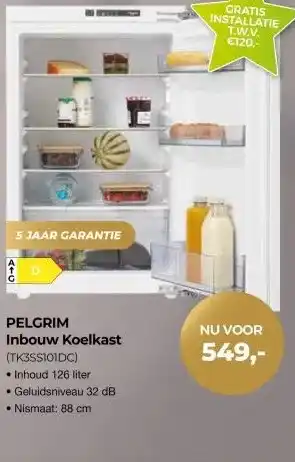 EP Beerepoot PELGRIM Inbouw Koelkast (TK3SS101DC)• aanbieding