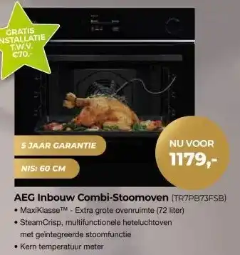 EP Beerepoot AEG Inbouw Combi-Stoomoven (TR7PB73FSB) aanbieding