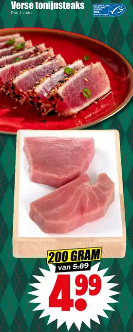 Dirk Verse tonijnsteaks aanbieding