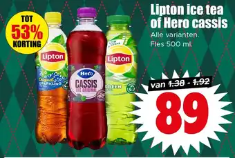 Dirk Lipton ice tea of Hero cassis aanbieding