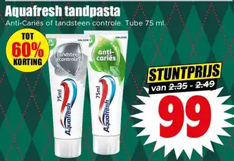 Dirk Aquafresh tandpasta aanbieding