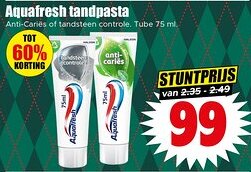 Dirk Aquafresh tandpasta aanbieding