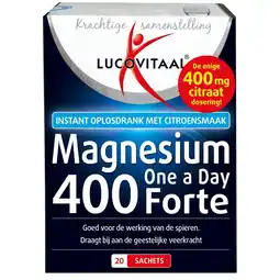 Plein.nl 2+2 gratis: Lucovitaal Magnesium 400 Forte One aanbieding