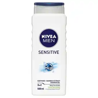 Plein.nl 2+4 gratis: NIVEA Men Douchegel Sensitive 500 aanbieding