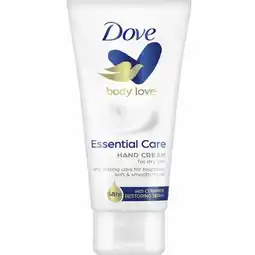 Plein.nl 2+1 gratis: Dove Handcrème Essential Care 75 ml aanbieding