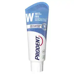 Plein.nl 2+1 gratis: Prodent Tandpasta Wit + Fris 75 ml aanbieding