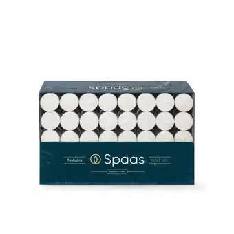 Plein.nl 2e halve prijs: SPAAS Theelichten Wit 6 Branduren aanbieding