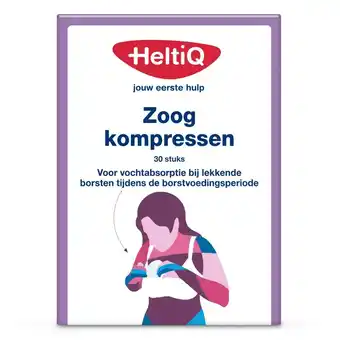 Plein.nl 2e halve prijs: HeltiQ Zoogkompressen Wit 30 stuks aanbieding