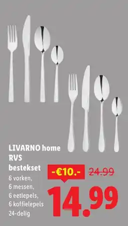 Lidl LIVARNO home RVS bestekset aanbieding