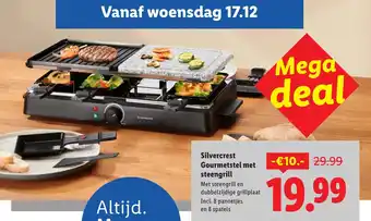 Lidl Silvercrest Gourmetstel met steengrill aanbieding