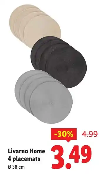 Lidl Livarno Home 4 placemats aanbieding