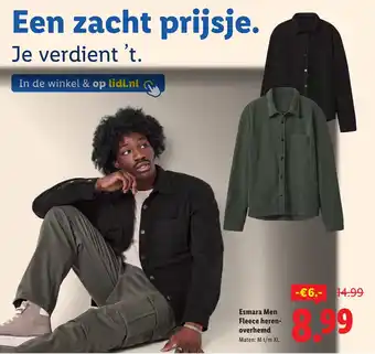 Lidl Esmara Men Fleece heren overhemd aanbieding