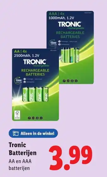 Lidl Tronic Batterijen aanbieding