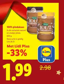 Lidl 100% pindakaas aanbieding