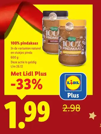 Lidl 100% pindakaas aanbieding