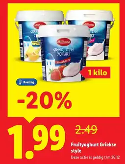 Lidl Fruityoghurt Griekse style aanbieding