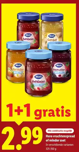 Lidl Hero vruchtenspread of minder zoet aanbieding