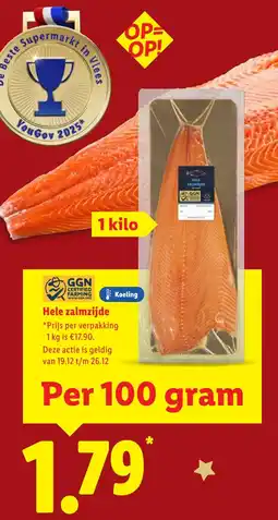 Lidl Hele zalmzijde aanbieding