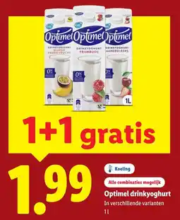 Lidl Optimel drinkyoghurt aanbieding