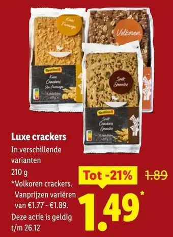 Lidl Luxe crackers aanbieding