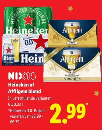 Lidl Heineken of Affligem blond aanbieding