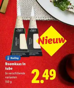 Lidl Roomkaas in tube aanbieding