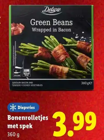 Lidl Bonenrolletjes met spek aanbieding