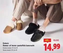 Lidl Esmara Dames of heren pantoffels lamsvacht aanbieding