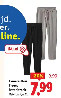 Lidl Esmara Men Fleece herenbroek aanbieding