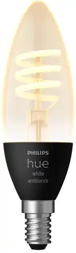 Coolblue Philips Hue Filamentlamp White Ambiance kaarslamp E14 Losse lamp aanbieding